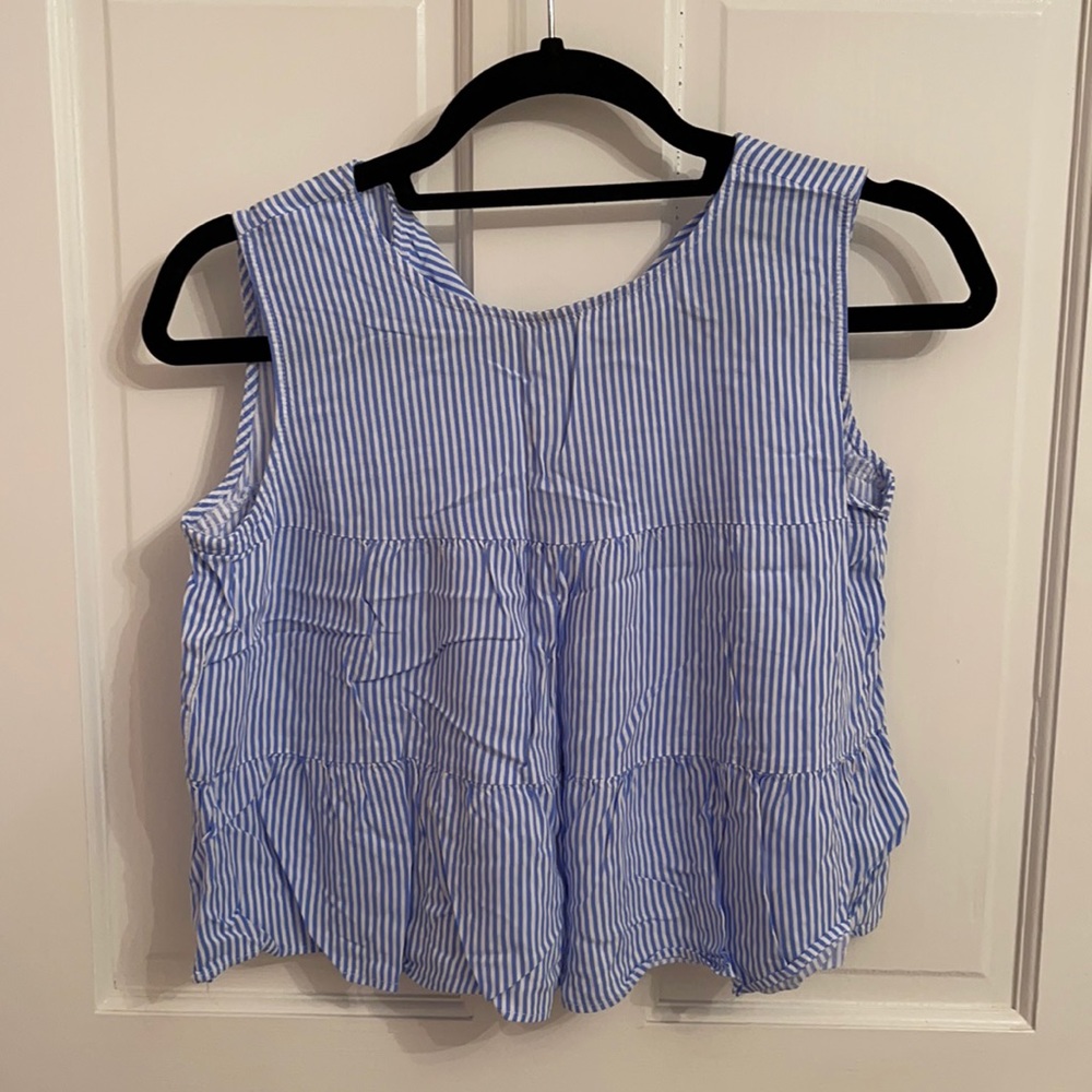 Stripped Aqua tank top